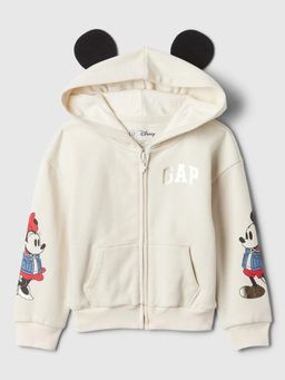 GAP - Girls Off White Casual Knitted Hooded Neck Character Full Sleeves Hoodie