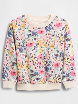 GAP - Girls Multi-Color Casual Knitted Crew Neck Floral Full Sleeves Sweatshirt