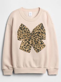 GAP - Girls Pink Casual Knitted Crew Neck Animal Print Full Sleeves Sweatshirt