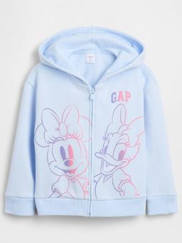 GAP - Girls Blue Casual Knitted Hooded Neck Character Full Sleeves Hoodie