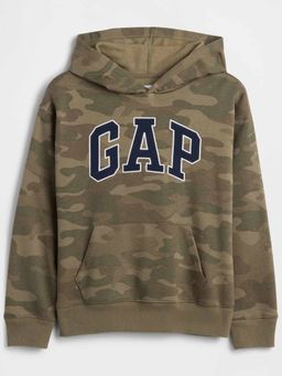 GAP - Boys Olive Casual Hooded Neck Camouflage Full Sleeves Hoodie
