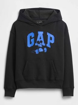 GAP - Boys Black Casual Knitted Hooded Neck Character Full Sleeves Hoodie