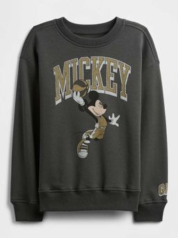 GAP - Boys Charcoal Casual Knitted Crew Neck Character Full Sleeves Sweatshirt