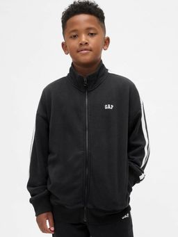 GAP - Boys Black Casual Knitted High Neck Solid Full Sleeves Sweatshirt