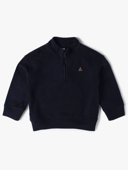 GAP - Boys Navy Blue Casual Knitted High Neck Solid Full Sleeves Sweatshirt