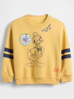 GAP - Boys Yellow Casual Knitted Crew Neck Character Full Sleeves Sweatshirt