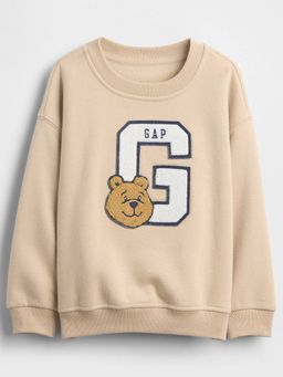 GAP - Boys Beige Casual Knitted Crew Neck Textured Full Sleeves Sweatshirt