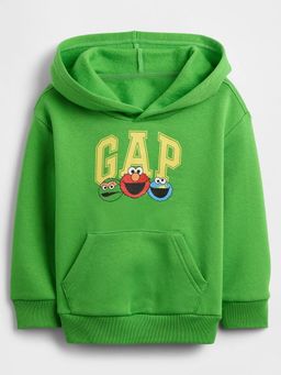GAP - Boys Green Casual Knitted Hooded Neck Character Full Sleeves Hoodie
