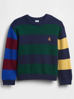 GAP - Boys Multi-Color Casual Cotton Crew Neck Stripes Full Sleeves Sweater