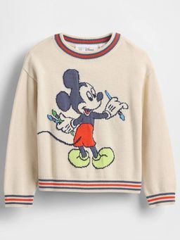 GAP - Unisex Cream Casual Cotton Crew Neck Character Full Sleeves Sweater
