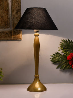Homesake - Royal Ovoid Gold Brushed Lamp Black Shade