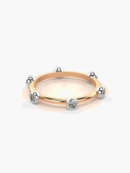 Valanova - Sterling Silver Plated with White Gold and Certified Lab Grown Diamond 0.15Cts Ring