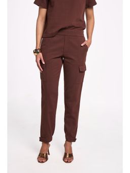 TERRA LUNA - Women's Brown Cargo Solid Pant