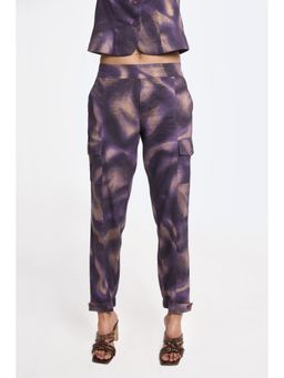 TERRA LUNA - Women's Purple Cargo Printed Pant