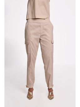 TERRA LUNA - Women's Beige Cargo Solid Pant