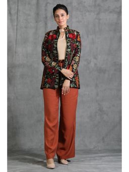 Dusala India - Handwoven Pashmina Vintage Jacket With Floral Design