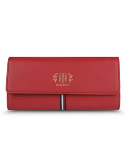 Tommy Hilfiger - Elliana Womens Solid Flap Wallet Red