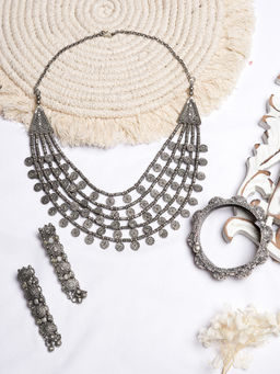 Teejh - by Joker and Witch Prabha Silver Oxidised Jewelry Gift Set