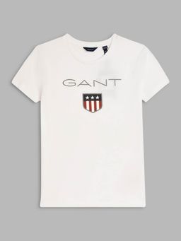 GANT - Kids Boys White Solid T-shirt