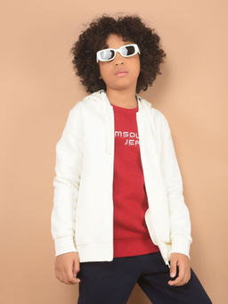 CRIMSOUNE CLUB - Boys White Hooded Sweatshirt