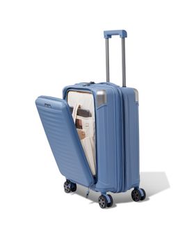 VIP - Unisex Shock Edge Blue Hard Luggage Trolley Bag