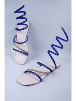 Sana K Luxurious Footwear - Blue Spring Flats