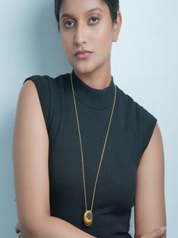 AQUASTREET - Bold Chunky Oval Pendant Neckchain 18K Gold Plated Waterproof Anti-Tarnish