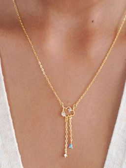 AQUASTREET - Zircon Cloud Drops Pendant Necklace 18K Gold Plated Anti-Tarnish