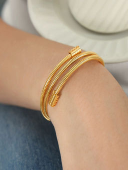 AQUASTREET - Wraparound Snake Bone Bracelet 18K Gold Plated Waterproof Anti-Tarnish