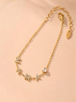 AQUASTREET - MAMA letters and Heart with Zircon Bracelet 18K Gold Plated Anti-Tarnish