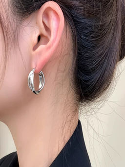 AQUASTREET - Double Thick Hoop 18K Plated Waterproof Anti-Tarnish Earrings