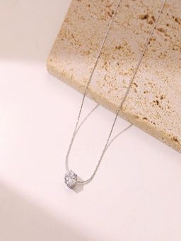 AQUASTREET - Dainty Single Zircon Thin Chain 18K Plated Anti-Tarnish Necklace