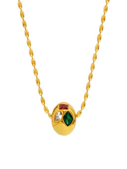 AQUASTREET - Multicolor Zircon Embedded Pendant Necklace 18K Gold Plated Anti-Tarnish