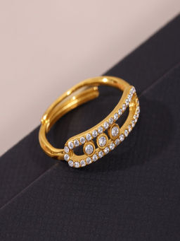 AQUASTREET - 18K Silver Plated Anti-Tarnish Party Style Zircon Ring