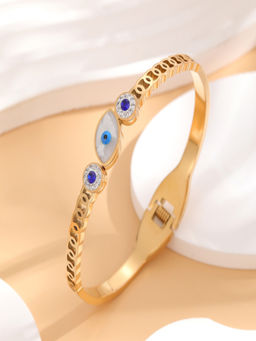 AQUASTREET - Evil's Eye Spring Clasp Bracelet 18K Plated Waterproof Antitarnish