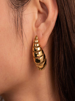 AQUASTREET - Spiral Waterdrop Earrings 18K Gold Plated Waterproof Antitarnish