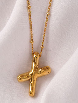 AQUASTREET - Balloon Design Initial Letter X Pendant Necklace 18K Gold Plated Waterproof Antitarnish