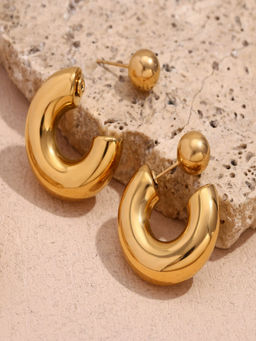 AQUASTREET - Gold 18K Gold Plated Statement Pair Of Earrings