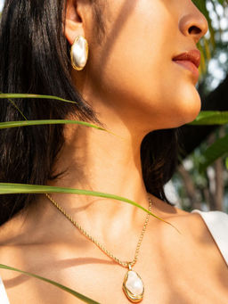 AQUASTREET - White 18K Gold Plated Contemporary Jewellery Set