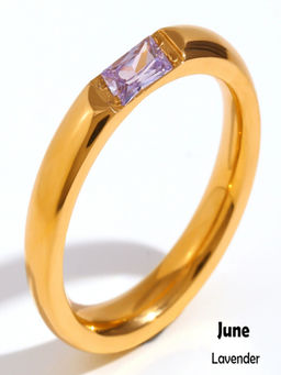 AQUASTREET - Lavender 18K Gold Plated Stones Ring