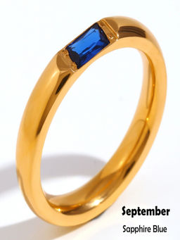 AQUASTREET - Blue 18K Gold Plated Stones Ring