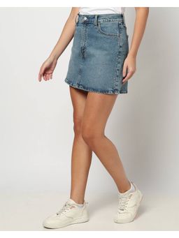 GAP - Blue Denim Mid-Rise Skirt