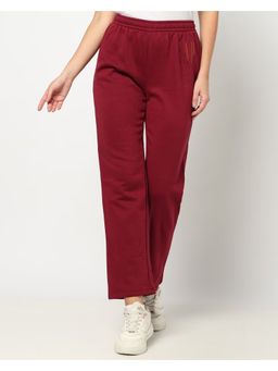 GAP - Maroon Relaxed Fit Mid-Rise Trousers