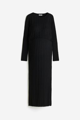 H&M - Women Black Mama 2-Piece Rib-Knit Set
