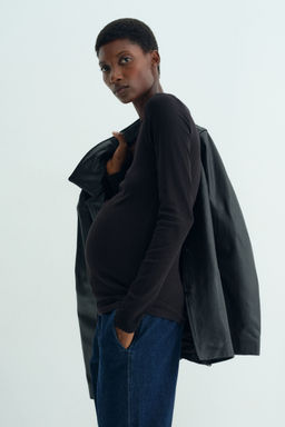 H&M - Women Black Mama Ribbed Jersey Top