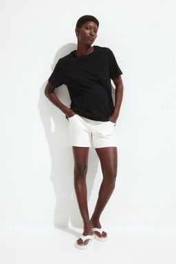 H&M - Women Black Mama Cotton T-Shirt