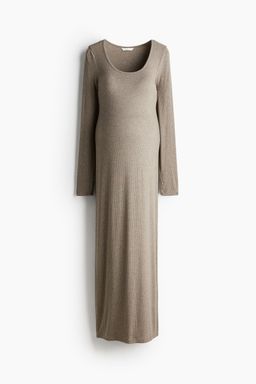 H&M - Women Beige Mama Ribbed Bodycon Dress