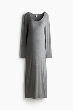 H&M - Women Grey Mama Ribbed Bodycon Dress