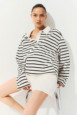 H&M - Women White Mama Denim Shorts