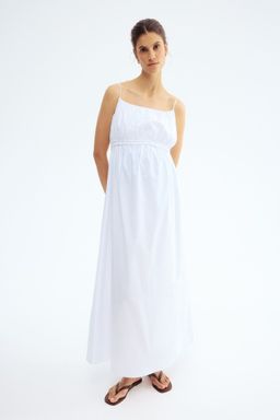 H&M - Women White Mama Poplin Strappy Dress
